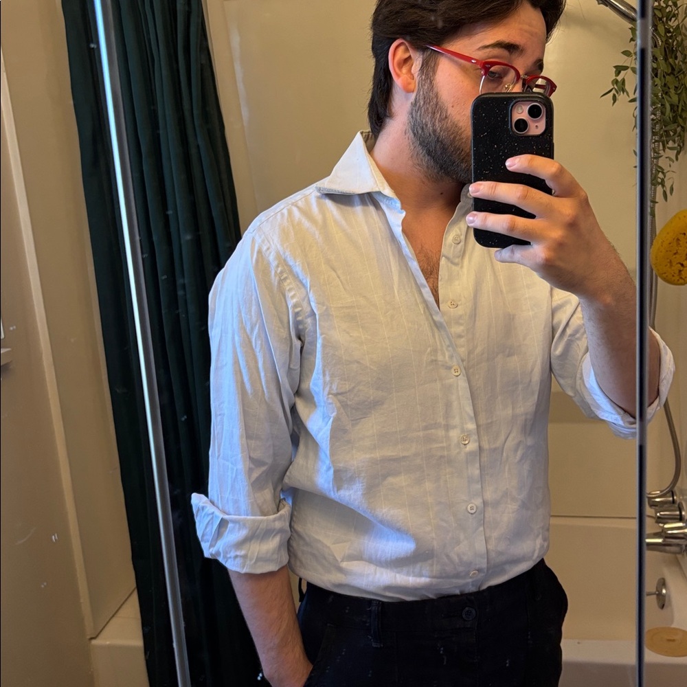 ZARAR Baby blue button up dress shirt